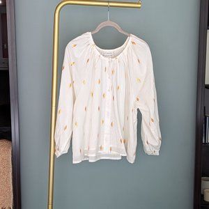 Emerson Fry Frances Blouse - Gold Leaf Ivory (Small)